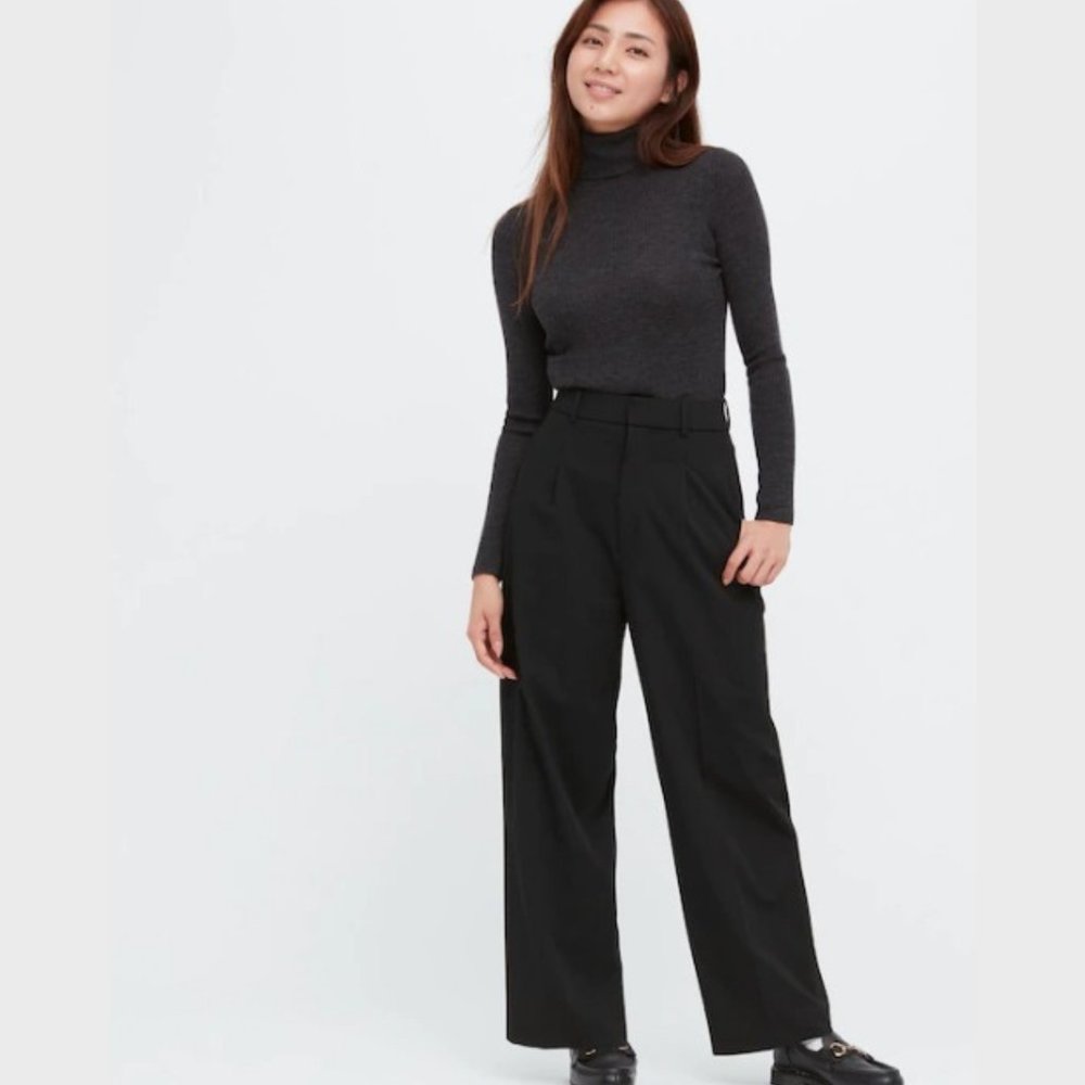 Uniqlo Women's Pleated Wide Pants Black - S